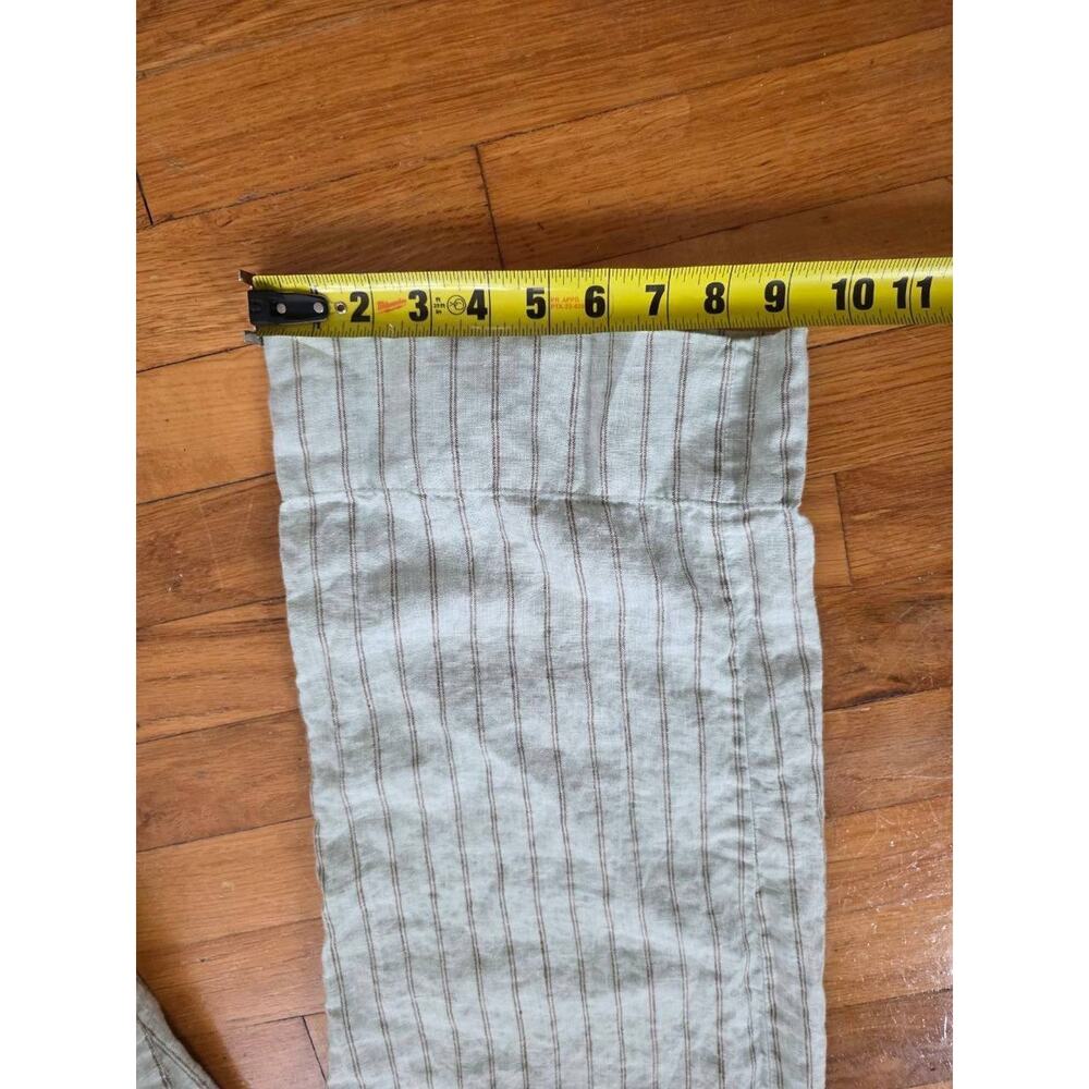 Everlane Striped Jumpsuit Belted green Linen Size 6 A001668 - Picture 4 of 9